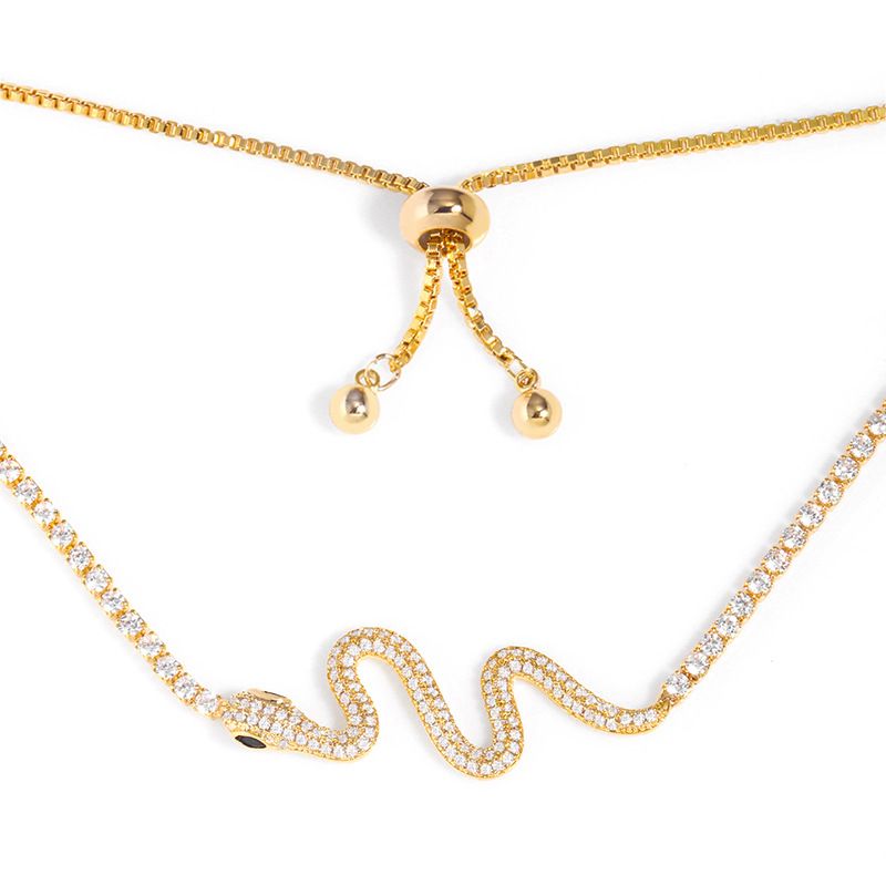 Nouveau Collier Ras Du Cou Mode Diamant Sauvage Serpentine Collier En Gros Nihaojewelry