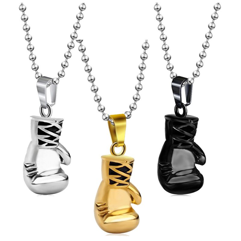 Boxing Gloves Titanium Steel Pendant Necklace Men's Boxing Gloves Fitness Sports Stainless Steel Jewelry Wholesale Nihaojewelry