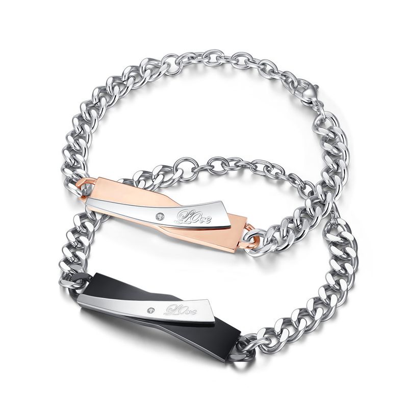 Schmuck Gemischte Charge Großhandel Modetrend Boutique Diamant Exquisites Paar Titan Stahl Paar Armband