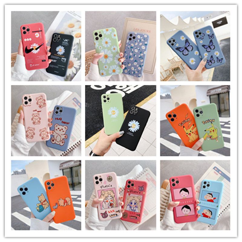 Étui De Téléphone Portable De Trou De Précision Iphone 11 Huawei Oppo Vivo Xiaomi Étui De Protection De Dessin Animé Mat En Gros Nihaojewelry