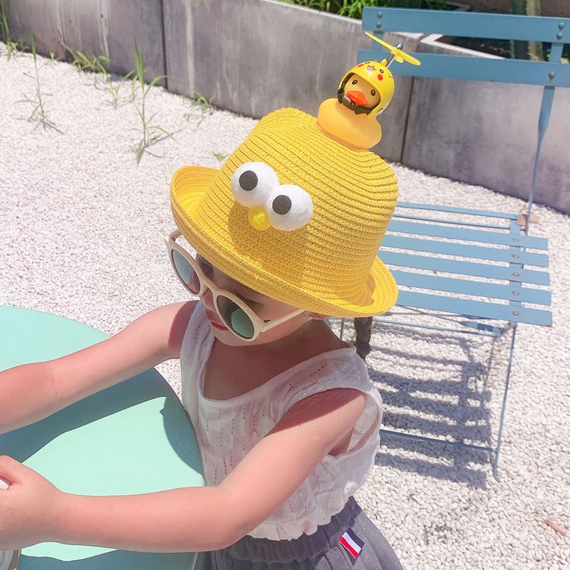 Children's Straw Hat Boy Sun Hat Baby Summer Sun Hat Cute Super Cute Sunscreen Girl Beach Hat