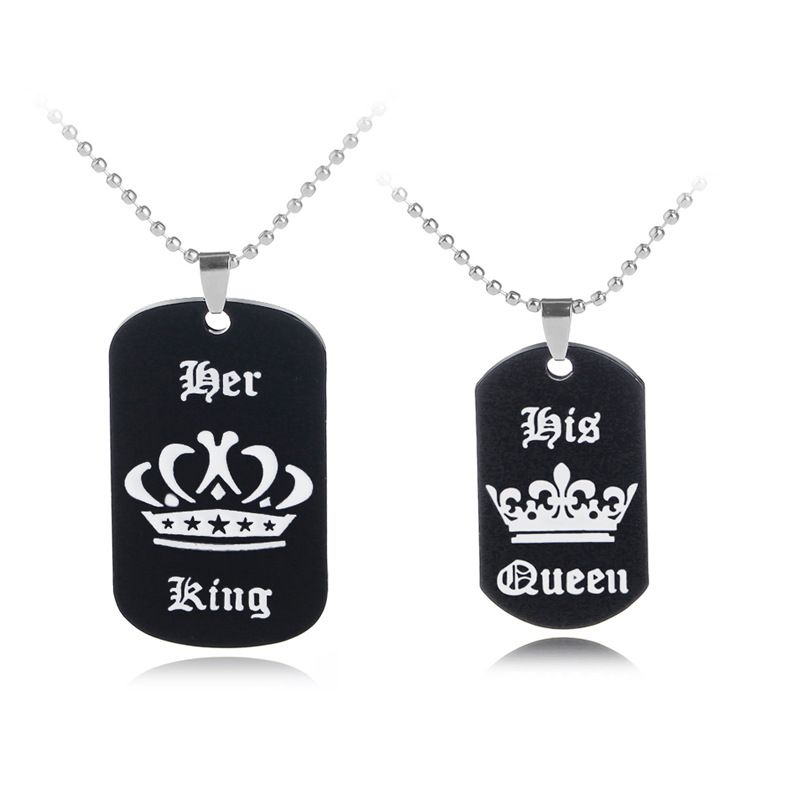Außenhandel Explosive Halskette Europa Und Amerika Her King His Queen Brief Krone Paar Anhänger Halskette Zubehör Frauen