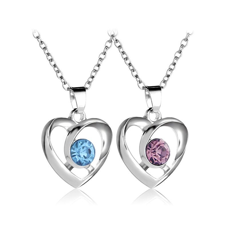Coeur Creux Pêche Coeur Collier Cadeau De Saint Valentin Mode En Forme De Coeur Diamant Pendentif Collier Accessoires En Gros Nihaojewelry