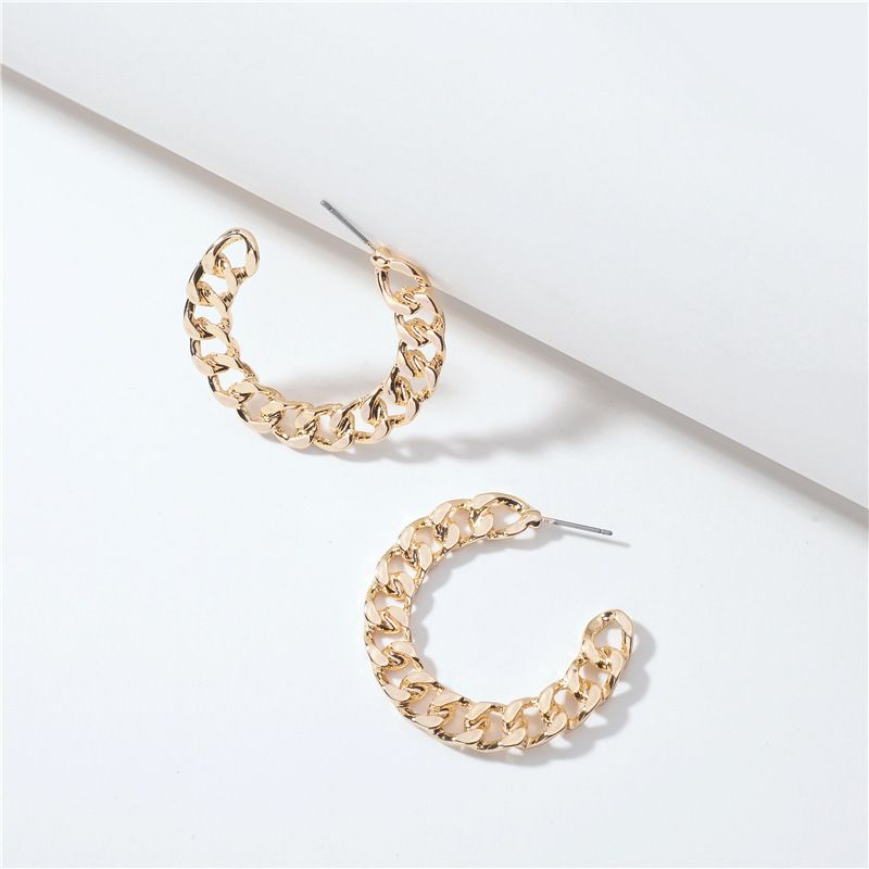 Fashion Geometric Shape Metal Flat Chain Earrings Exaggerated Large Earrings Wholesale Nihaojewelry