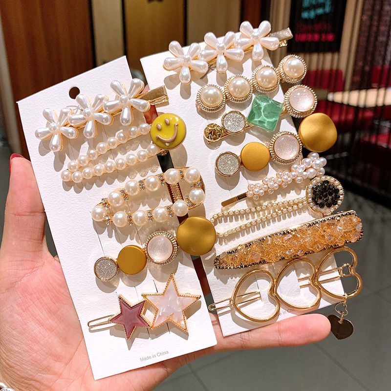 Korea Crystal Hairpin Hair Carson Fairy Super Fairy Girl Headdress Pearl Top Clip Wholesale Nihaojewelry