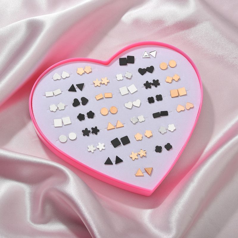 36 Pairs Of Boxed Korean Plastic Earrings Love Earrings Simple Earrings Set Combination Jewelry Wholesale Nihaojewelry