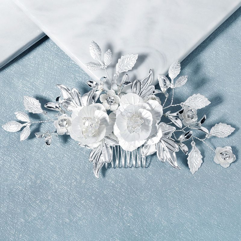 Corée Mariage Mariée Tête Fleur Rose Fleur Coiffure Vêtements Plaque Cheveux Plug Peigne En Gros Nihaojewelry