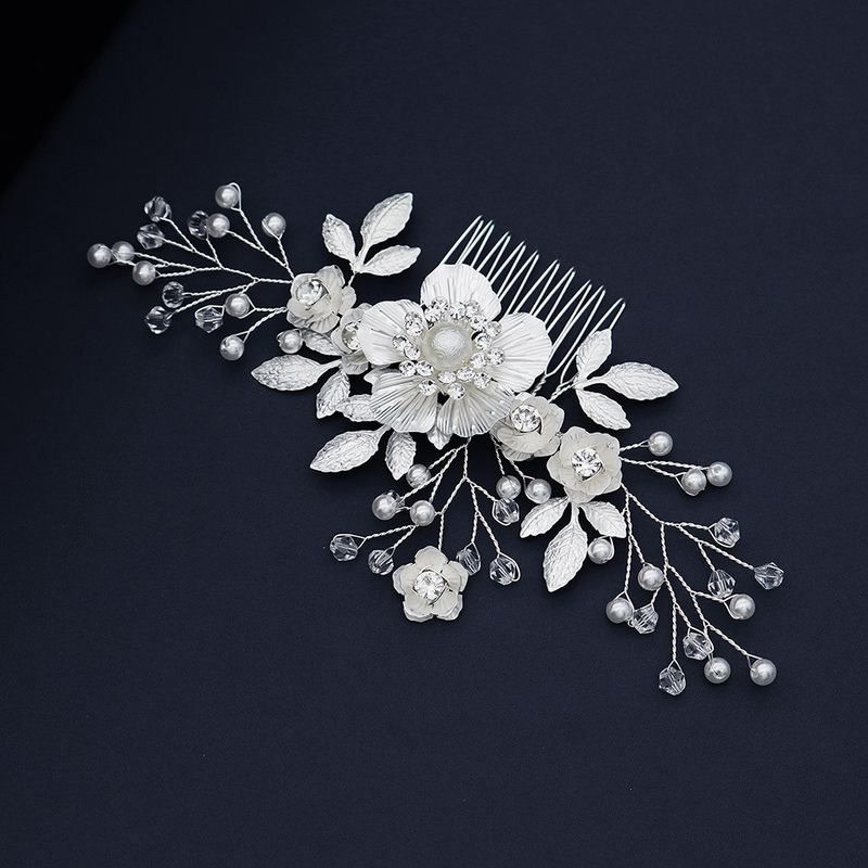 French Cold And Elegant Headdress White Flowers Inserted Comb Wedding Dress Banquet Jewelry Wholesale Nihaojewelry