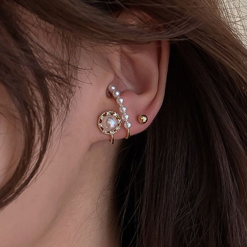Korean Retro Palace Style Pearl Earrings Fashion Earrings 925 Silver Needle New Ear Clip Wholesale Nihaojewelry
