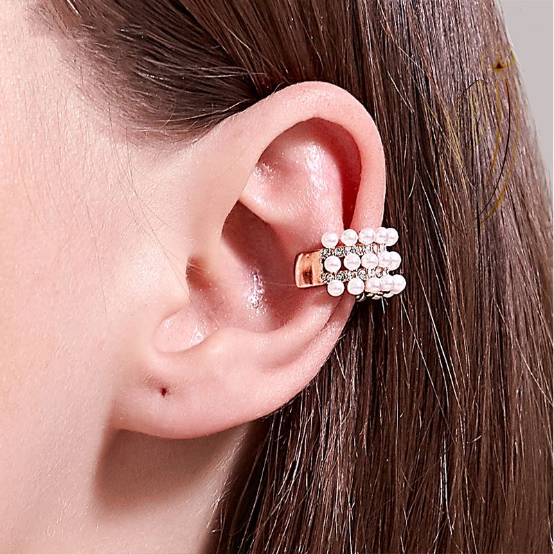 Earrings Without Ear Pierce Pearl Ear Bone Clip Elegant Lady Banquet Earrings Wholesale Nihaojewelry