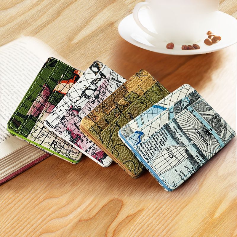 New Map Pattern Creative Magic Wallet Trend Money Clip Pu Double-sided Coin Purse Wholesale Nihaojewelry
