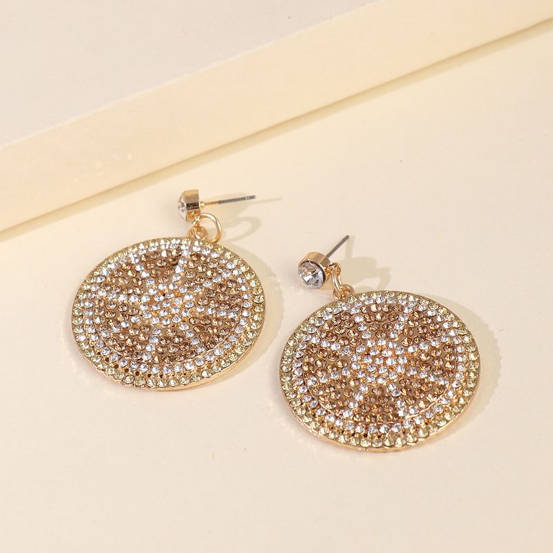 New Products Fashion Big Earrings Simple Geometric Diamond Pendant Earrings Wholesale Nihaojewelry