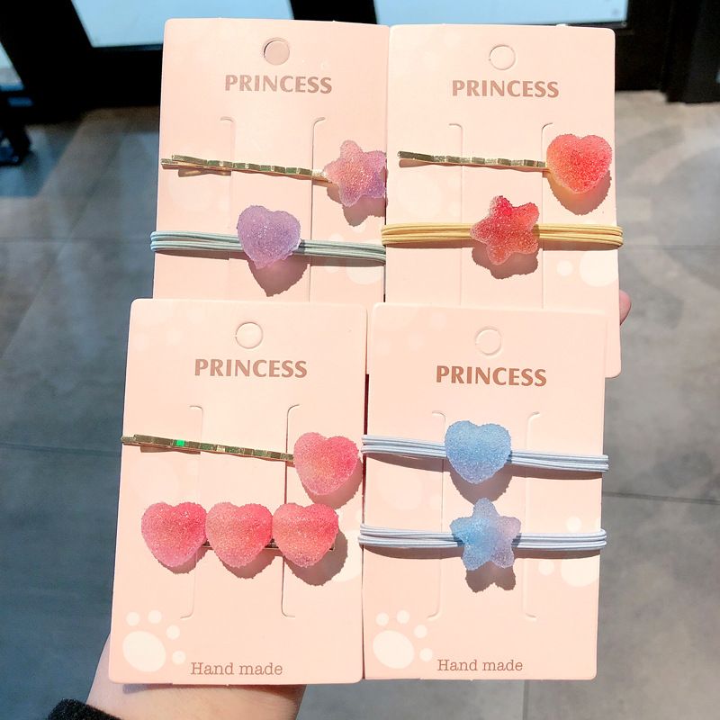 Light Discoloration Love Star Fudge Hairpin Sweet Girl Heart Edge Clip Hairpin Hair Accessories Wholesale Nihaojewelry