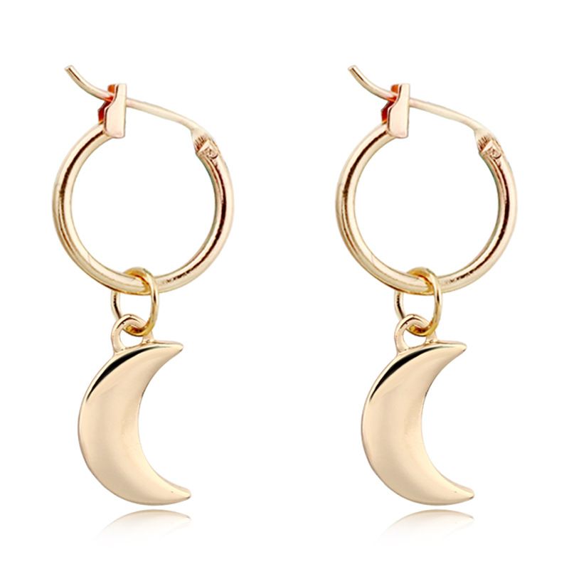 Earrings Fashion Simple And Exquisite Small Moon Earrings Glossy Crescent Pendant Ear Ring Wholesale Nihaojewelry