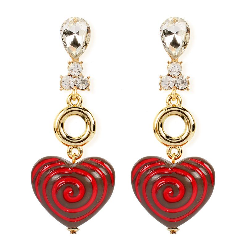 Retro Simple Small Earrings Resin Love Heart-shaped Earrings Wholesale Nihaojewelry