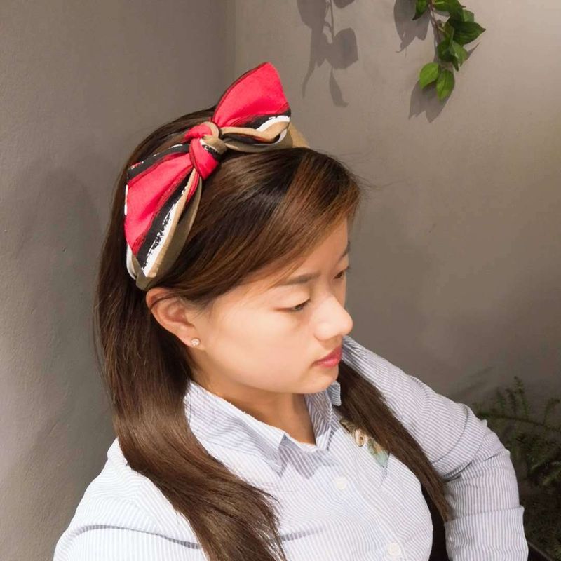 Koreanische Version Des Hasen Ohren Stirnbandes Retro-stil Breit Krempigen Blumen Haarschmuck Stirnband Neue Stoff Farbe Passend Rutsch Feste Weibliche Haarkarte