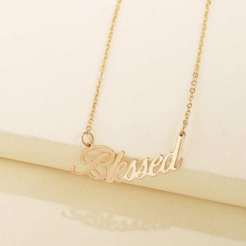 Korean Fashion Simple Necklace Alloy English Letter Clavicle Chain Hot Selling Wholesale Nihaojewelry