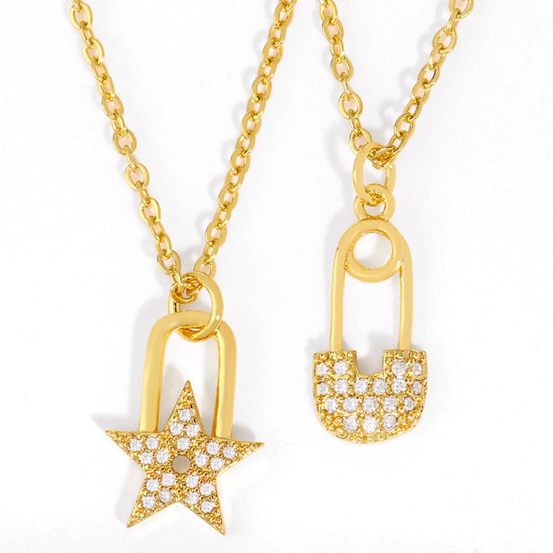 Collar Coreano Simple Circón Estrella Colgante Collar Personalidad Estrella De Cinco Puntas Cadena De Clavícula Ornamento Venta Al Por Mayor Nihaojewelry