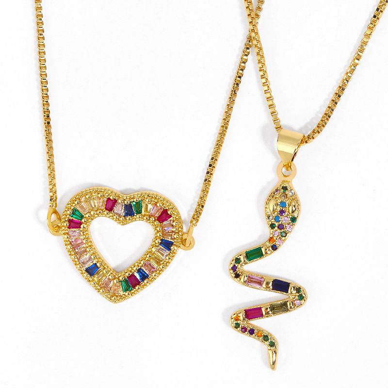 قلادة مجوهرات الأفعى قلادة قلادة الماس بسيط القلب قلادة الجملة Nihaojewelry