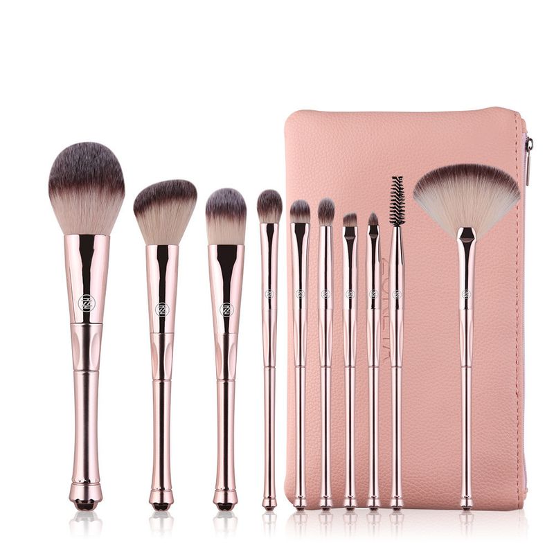 10 Pieces Crown Handle Makeup Brushes Artificial Fiber Portable Beginner Brushes Wholesale Nihaojewelry