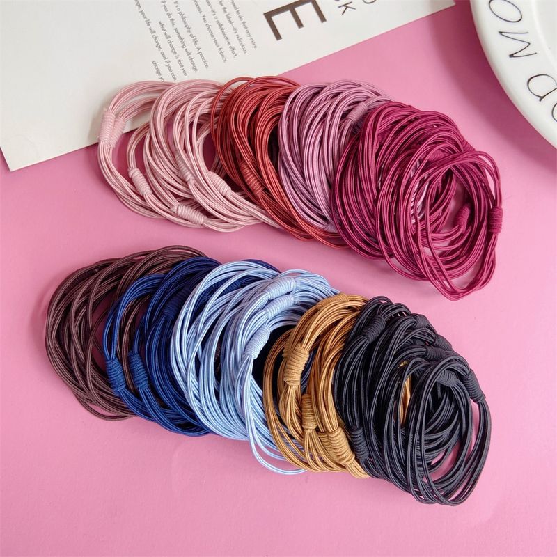 Korean Fashion New Three-in-one Bottoming Hair Ring Hair Rope Wind Simple High Elasticity Tie Hair Rubber Band Head Rope Wholesale Nihaojewelry