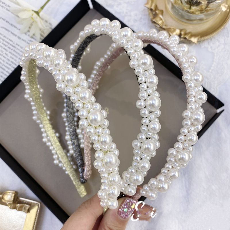 Corée Perle Bande De Cheveux Mariée Princesse Fleur Bandeau Antidérapant Cheveux Fins Bundle Pression Bande De Cheveux En Gros Nihaojewelry