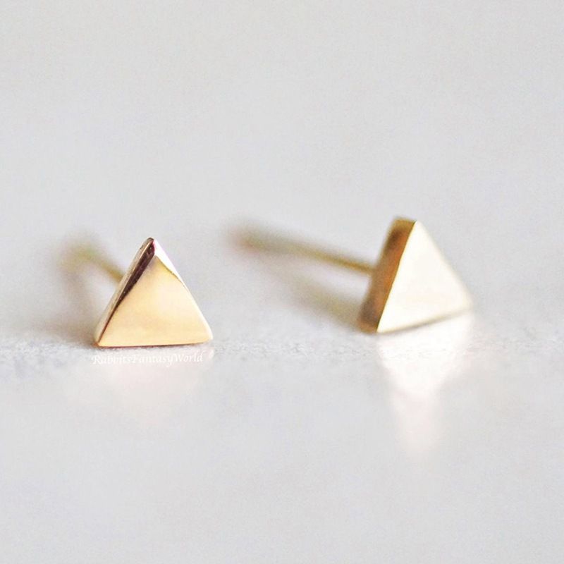 Korean Fashion Popular Triangle Earrings Stainless Steel Gold-plated Earrings Wholesale Nihaojewelry