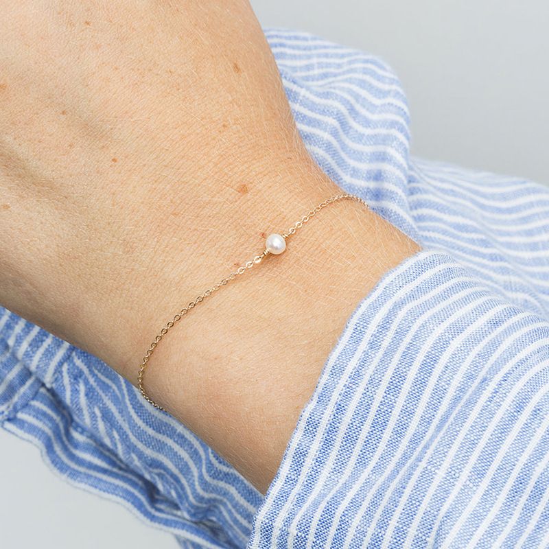 Accessoires D&#39;explosion De Mode Simple Simple Bracelet De Perles En Acier Inoxydable Bracelet En Or Rose En Gros Nihaojewelry