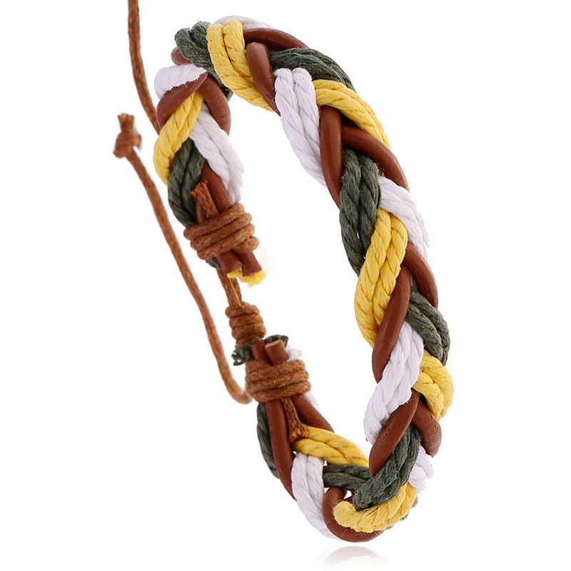 New Retro Woven Cowhide Bracelet Bracelet Simple Multi-layer Hundred Accessories Wholesale Nihaojewelry