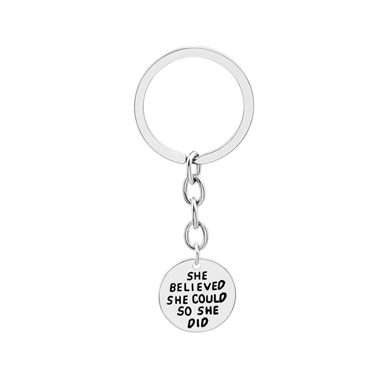 Fashion Simple New She Believed She Colud So She Did Inspirational Keychain Nihaojewelry Wholesale