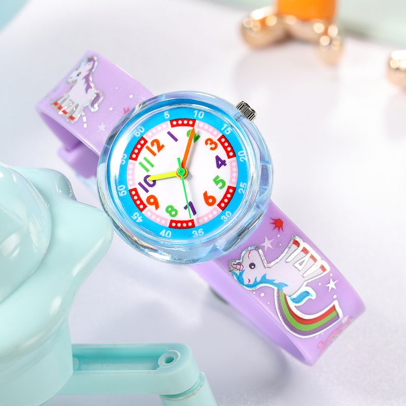 Reloj Para Estudiantes Con Correa Impresa De Color Caramelo Reloj Pequeño Y Lindo Con Correa De Plástico Impreso Reloj Casual