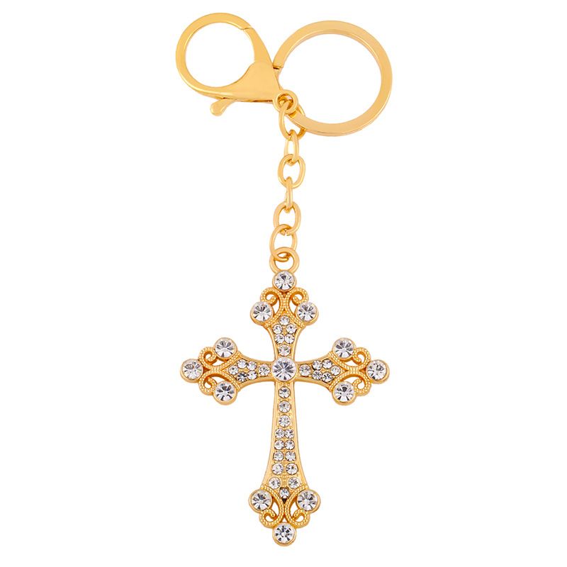 Croix Porte-clés Créatif Métal Diamant Porte-clés Clé De Stockage Clé De Voiture Porte-clé