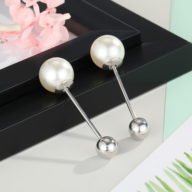 South Korea Anti-glare Brooch Pearl Word Brooch Accessories Pure Copper Pin Wild Anti-glare Buckle Wholesale Niihaojewelry