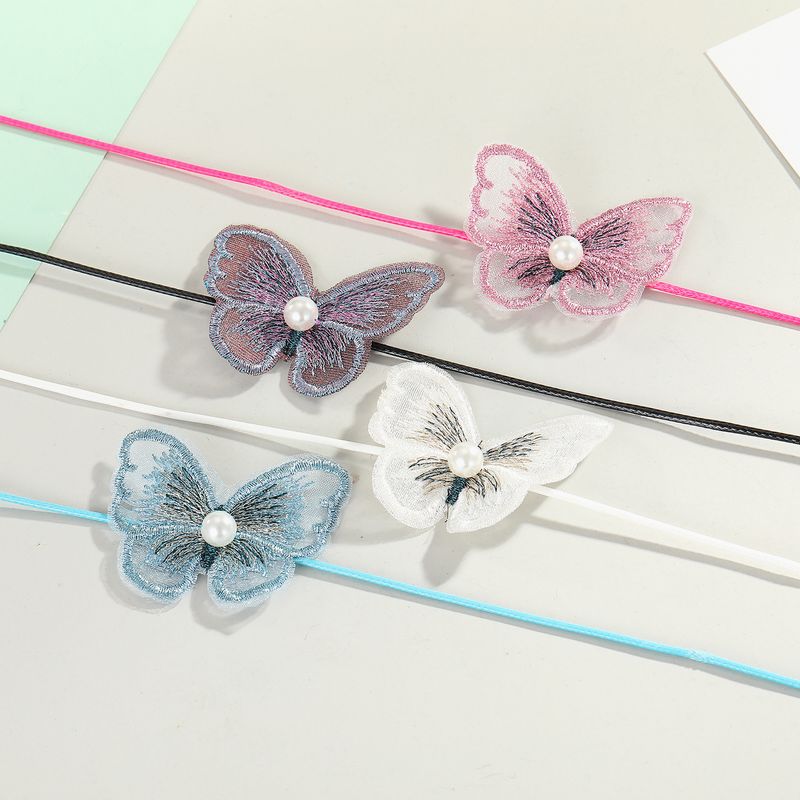 Südkorea Hyuna Schmetterling Fee Perle Halskette Kragen Kurze Farbe Spitze Schmetterlings Halskette Netto-netz Schlüsselbein Kette Schmuck