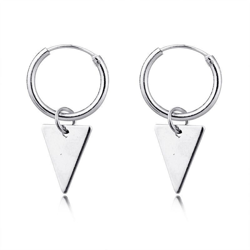 European And American New Personalized Earrings Triangle Pendant Ear Ring Neutral Earrings  Yiwu Cross-border Hoop