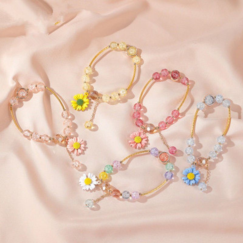Fashion New Bracelets Girlfriends Transfer Beads Bracelets Flower Beads Bracelets Daisy Bracelet Wholesale Nihaojewelry
