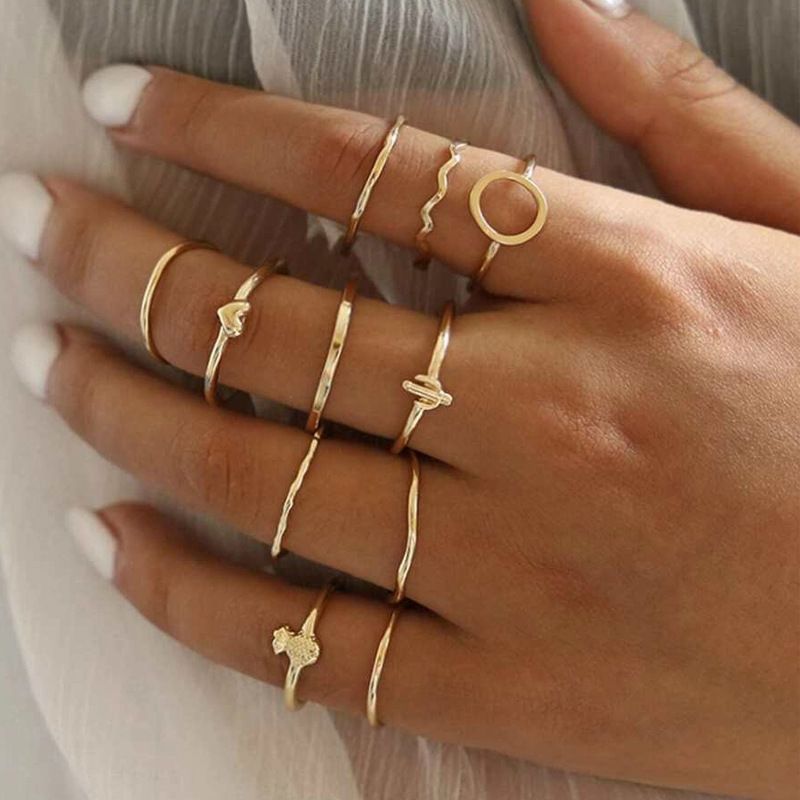 New Love Pineapple Cactus Alloy Joint Ring Set 11 Piece Set Wholesale Niihaojewelry