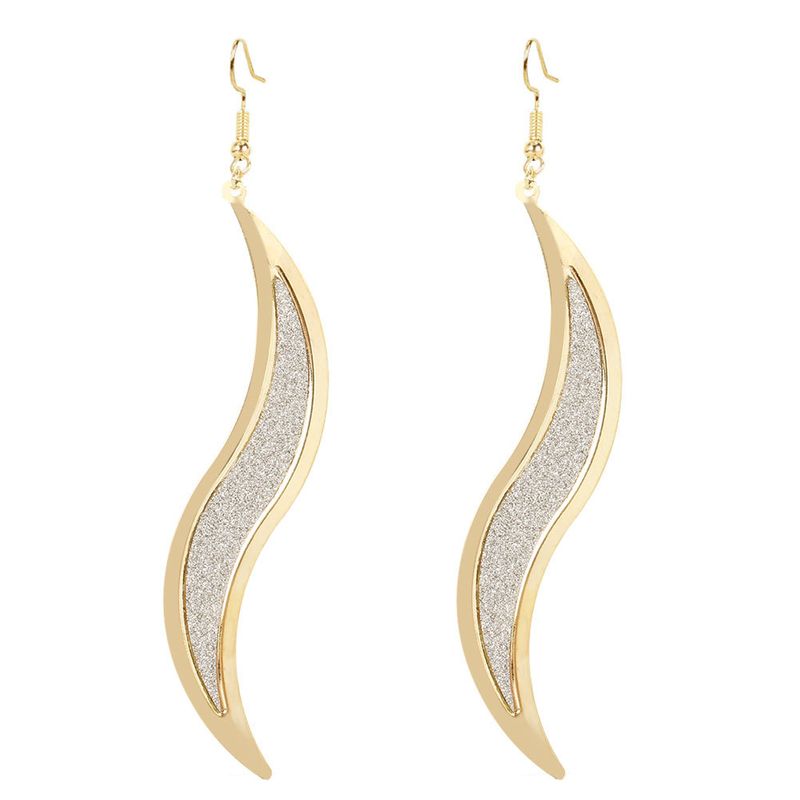 Fashion Frosted Willow-shaped Earrings Fashion Atmosphere Metal Personality Simple Earrings Wholesale Nihaojewelry