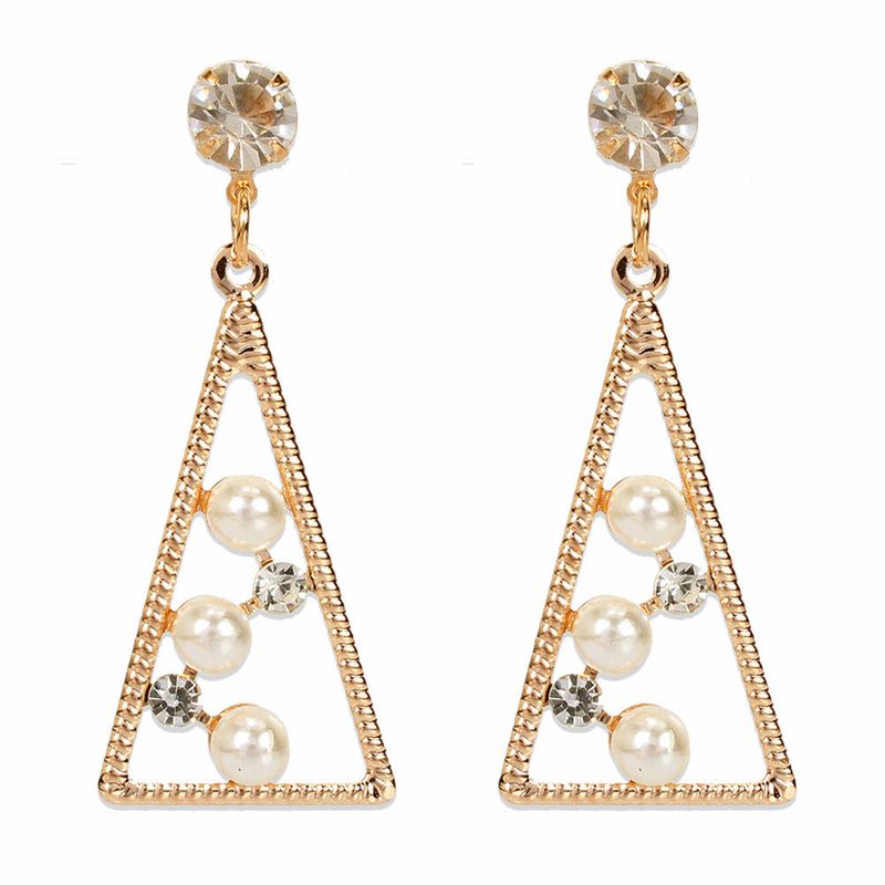 Personality Simple Temperament Alloy Diamond Pearl Earrings Fashion Earrings Wholesale Nihaojewelry