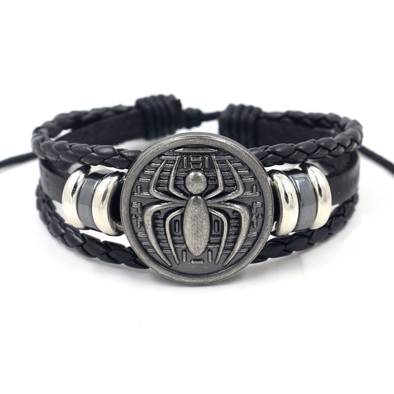 New Accessories Casual Style Men's Personalized Cowhide Woven Beaded Bracelet Jewelry Wholesale Nihaojewelry