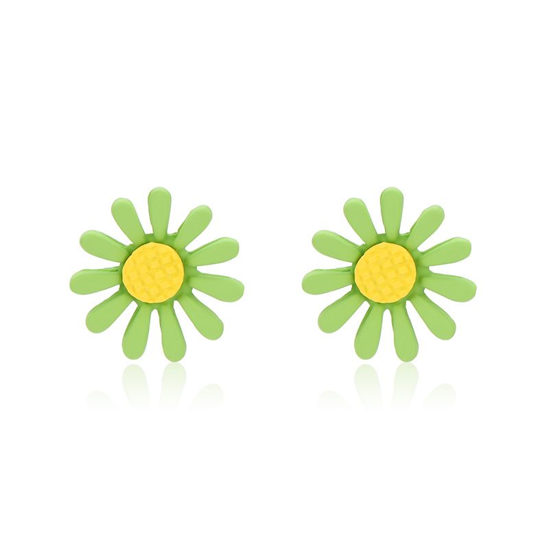 Personality Mori Sunflower Daisy Earrings Small Flower Petals Sweet Temperament Korean Wild Earrings Wholesale Nihaojewelry