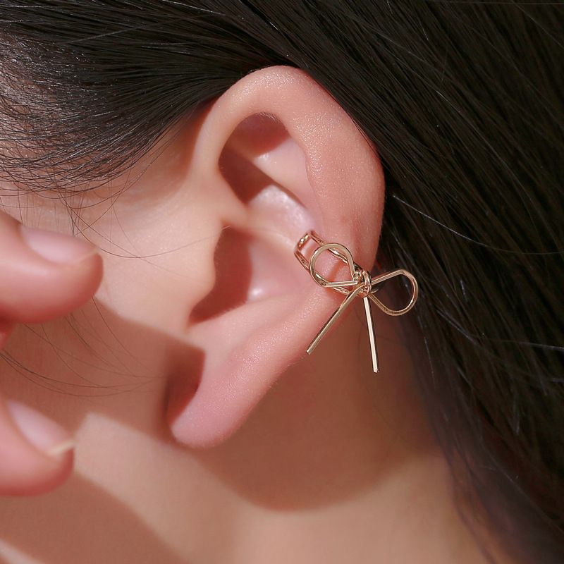 Europäische Und Amerikanische Heiße Mädchen Bowknot Ohrringe Einfache, Süße Und Süße Ohrringe Schmerzlose Ohrringe Ohr Clips