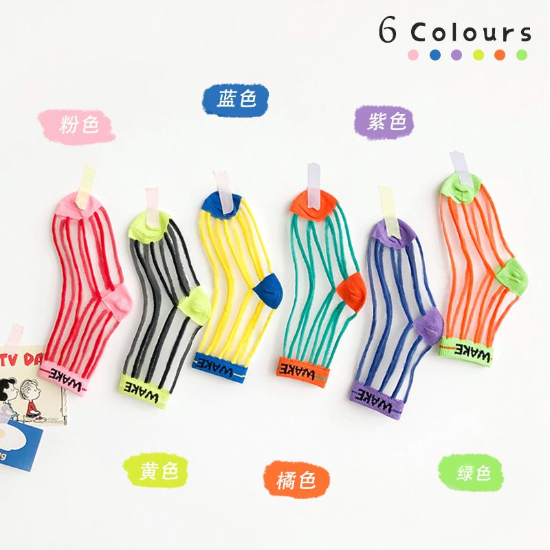 Children's Socks Children's Socks Summer Letters Vertical Stripe Card Stockings Baby Socks Wholesale Nihaojewelry
