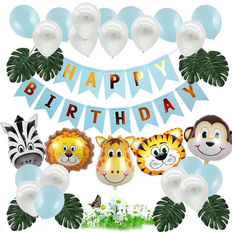 الغابات الحيوان موضوع الأطفال عيد ميلاد الديكور بالون حزمة الديكور الجملة Nihaojewerly
