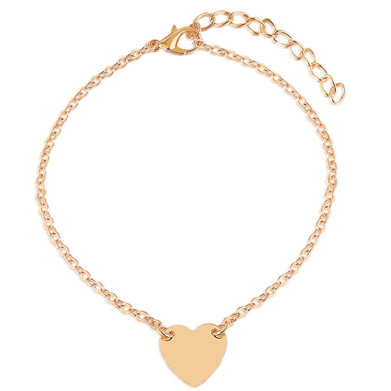 Simple Style Heart Alloy Plating No Inlaid Women's Bracelets