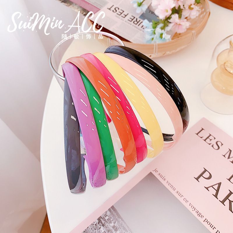 Korean Girl Color Folding Thin-edged Headband Simple Plastic Toothed Non-slip Headband Candy-colored Resin Wholesale Nihaojewelry