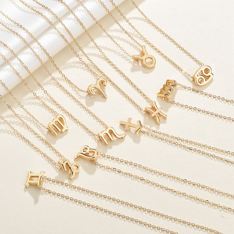 Twelve Constellation Pendants 316l Titanium Steel Gold-plated Ladies Necklace Wholesale Distribution Wholesale Nihaojewelry