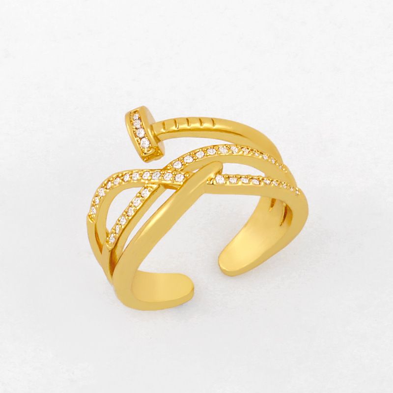 Hot Selling Fashion Nail Ring Diamond Open Ring Wholesale Nihaojewelry