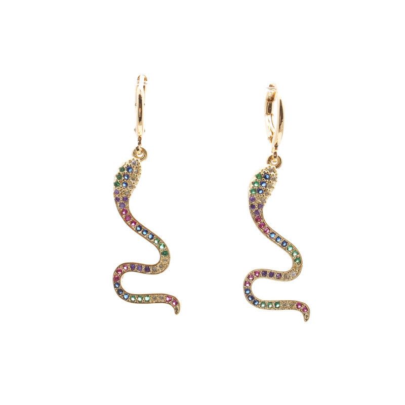 Jewelry Earrings Hot Sale Earrings Micro Inlaid Zircon Snake Earrings Wholesale Nihaojewelry
