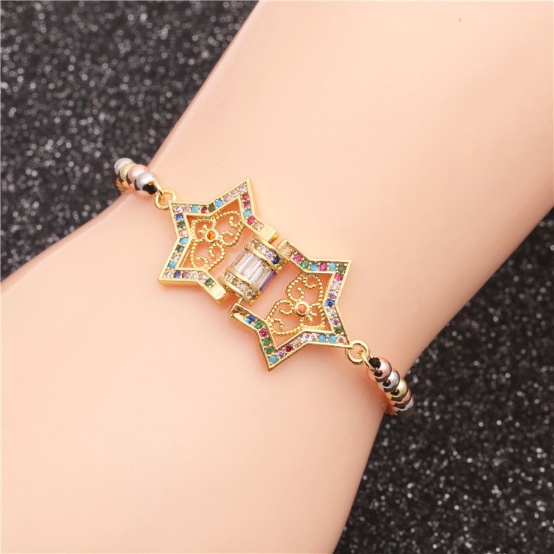 Trendy New Products Jewelry Micro-set Zircon Copper Adjustable Ladies Bracelet Wholesale Nihaojewelry